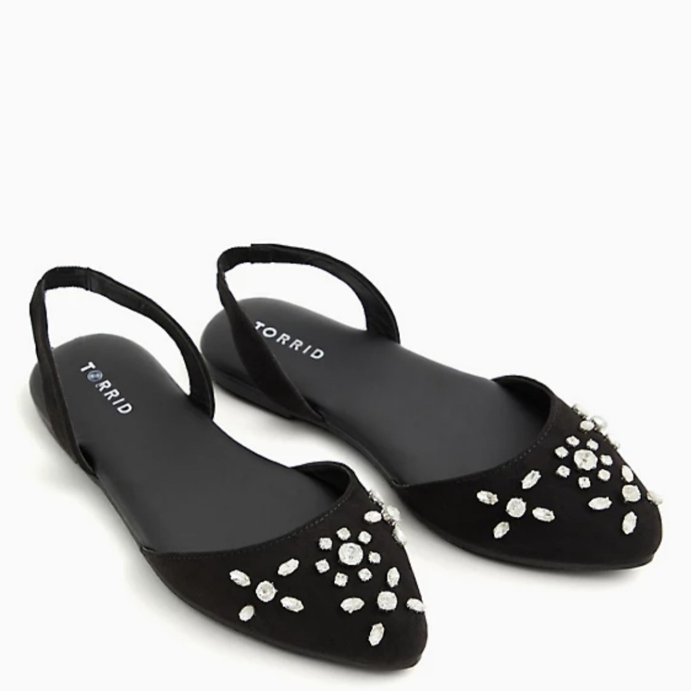 FAUX-GEM SLINGBACK FLAT (WW)